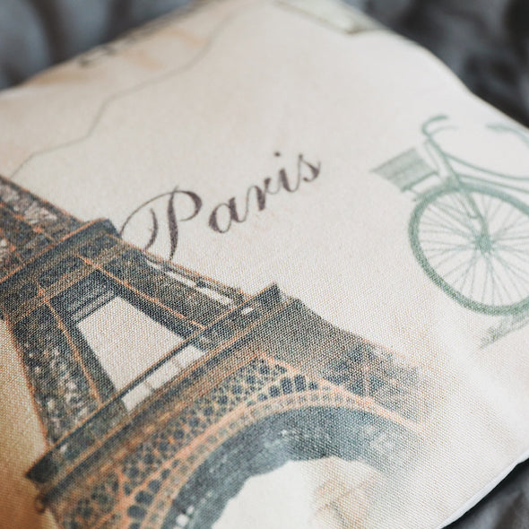 Eiffel Tower Cotton Pillow