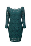 Women's One-Neck Long-Sleeved Lace Bodycon Dress