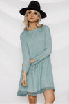 New fashion cotton Tassel long sleeve dress