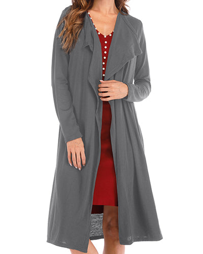 Stylish Slim Long Striped Cardigan Coat