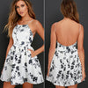 Women's sling print short dress