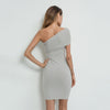 Fashion Sexy One-Shoulder Slim Stripe Bodycon Dress