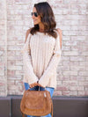 Solid Color Knitting Round-neck Sweater Tops