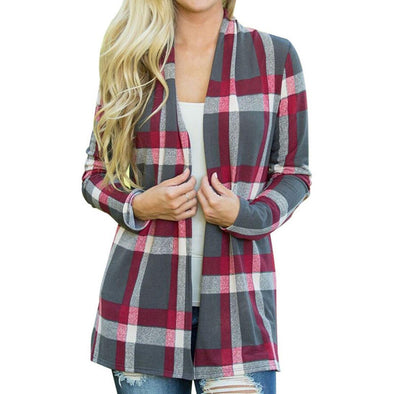 New Plaid Printed Cardigan