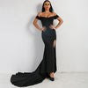 Sexy women deep V Off Shoulder backless Party Dress