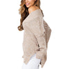 Split V- neck Long Sleeve Knitting Sweaters