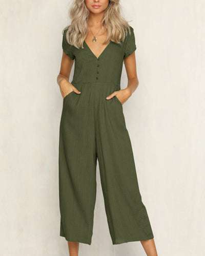 Women's Short Sleeve Jumpsuit