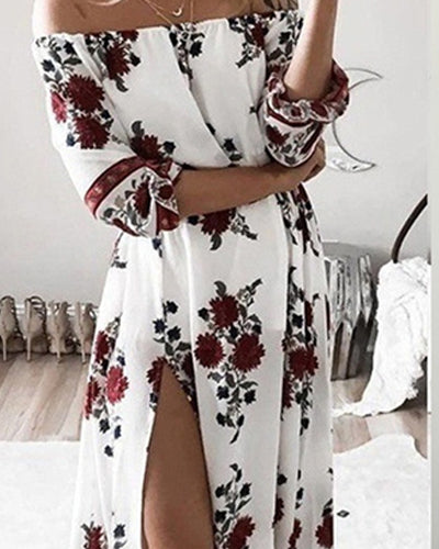 Mid Sleeve Sexy Split Dress