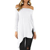 Off Shoulder Irregular Long Sleeve Sweatshirt