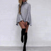 Autumn New Long-Sleeved High-Necked Trumpet Sleeves Sweater