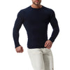 New Men's O-neck Long Sleeve Solid Color Slim Sweater