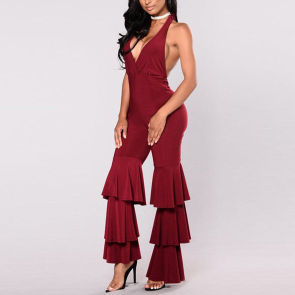 Sexy Halter Speaker Leotard Jumpsuit