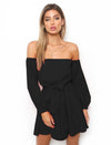 New Sexy Slash Neck Strap Chiffon Dress