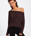 Off Shoulder Pure Color Sweatshirt