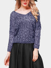 New Short Sleeve V-neck Sweater Knit Shirt