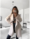 Elegant Fashion Casual Loose Plain Wide Lapel Long Sleeve Coat Cardigan