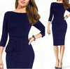 Sexy Round-Neck Three Quarter Sleeve Bodycon Dress