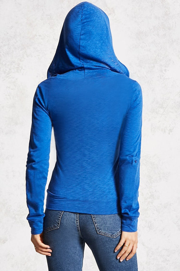 Long Sleeve Zippered Hood Sweater