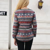 Retro Printing Long Sleeve Cardigan Coat