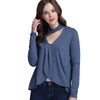 Women's Irregular Hanging Neck V-neck Long-Sleeved Shirt