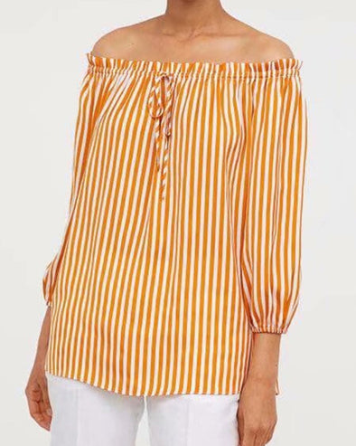 Women's Off-The-Shoulder Striped Shirt