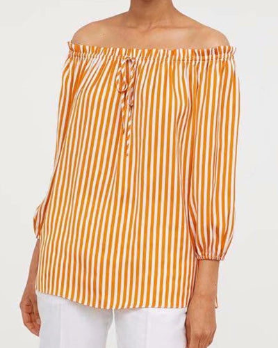 Women's Off-The-Shoulder Striped Shirt