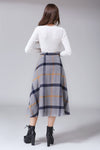 The New Plaid Woolen Long Skirt Female