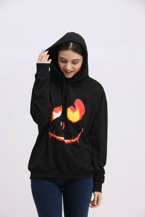 New Loose Devil Print Hoodies