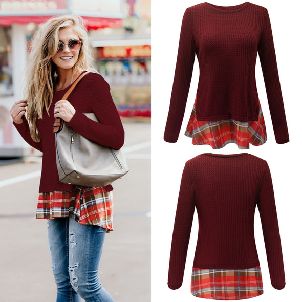 Long Sleeve Stitching Sweater