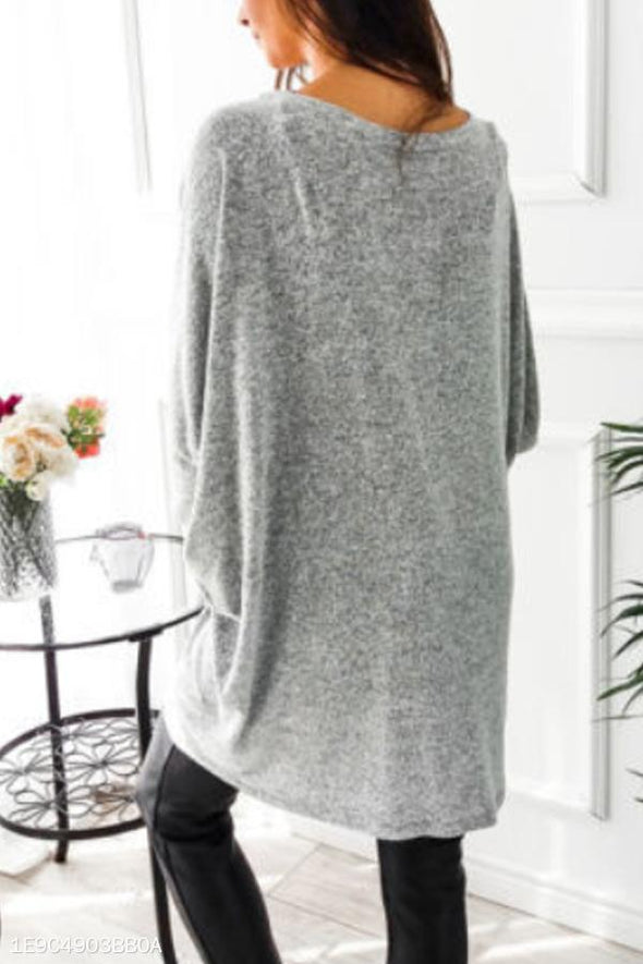 Asymmetric Neck  Snap Front  Plain Cardigans