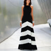 Striped Stitching Slim Sexy Evening Dress