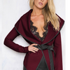 Sexy Woolen Cardigan Bandage Coat