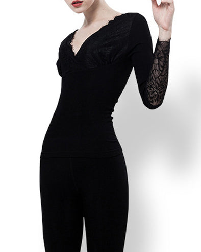 Women's Long Sleeve Lace Corset