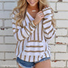 Casual Striped Hooded Long Sleeve Sweater