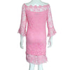 Pink Lace Floral Wedding Bodycon Dress