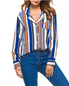 Classic Stripe Lapel Long Sleeve Shirt