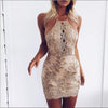 Lace Sexy Halter Package Hip Evening Dress