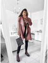 Elegant Fashion Casual Loose Plain Wide Lapel Long Sleeve Coat Cardigan