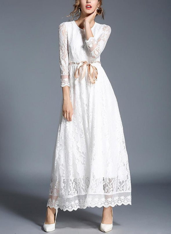 Lace Hollow Lace Temperament Evening Dress