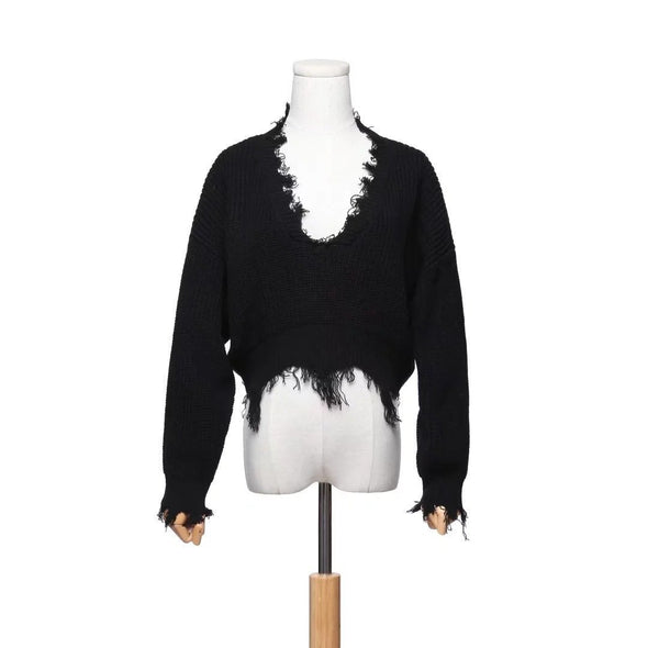 Large V-Neck Wear Tassel Loose New Bottoming Sweater