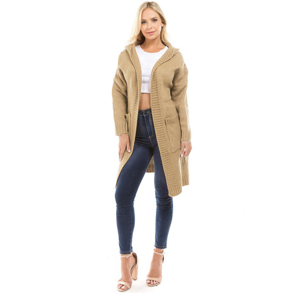 Thicken Double Pocket Hooded Cardigan