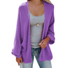 Solid Color Long Sleeve Knit Cardigan Sweater Coat