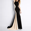 Sleeveless Spell Color Slim Evening Dress