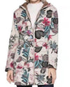 Leaf Print Hooded Long Sleeve Jacket