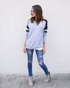 New O-neck stitching raglan sleeve long sleeve sweater