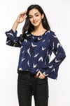 New O-neck long sleeve bird shirt