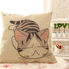 New Linen Cartoon Cat Pillow