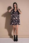 New Fashion V-neck Printing  T-shirt dress