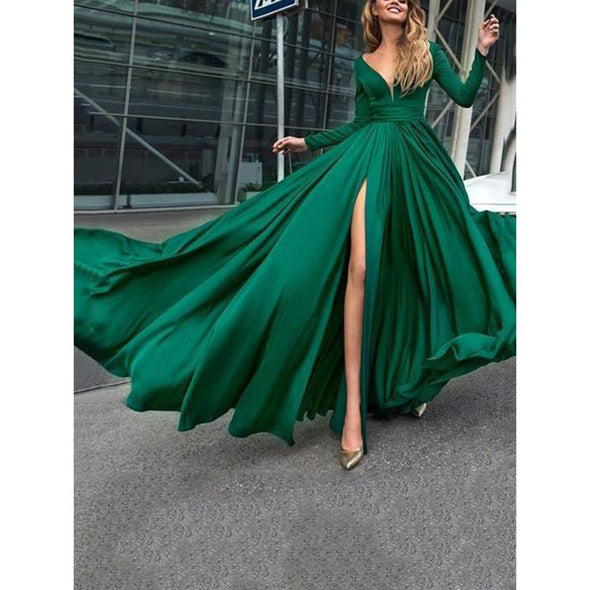 Women's V-neck Slim Sexy Evening Dress