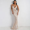 2022 European and American sexy elegant V-neck sling sequin evening dress